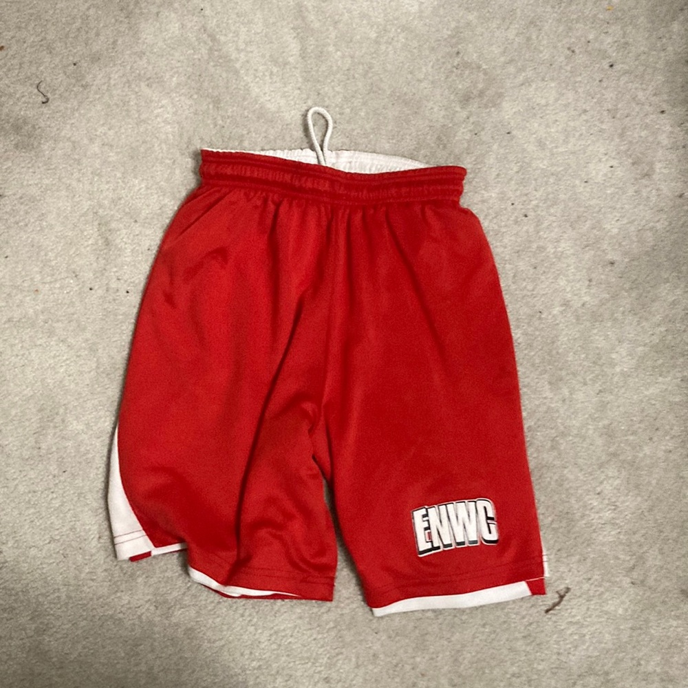 Red basketball shorts